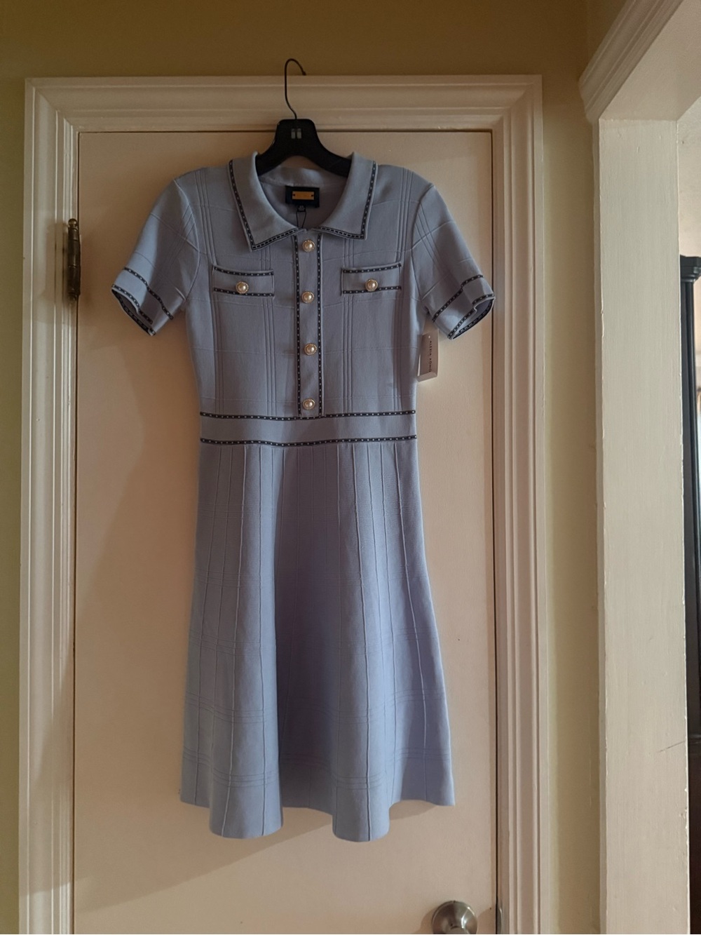 Alexia Admor Pale Blue Knit Polo Mini Dress